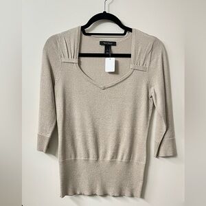 White House Black Market Light Beige Sweater